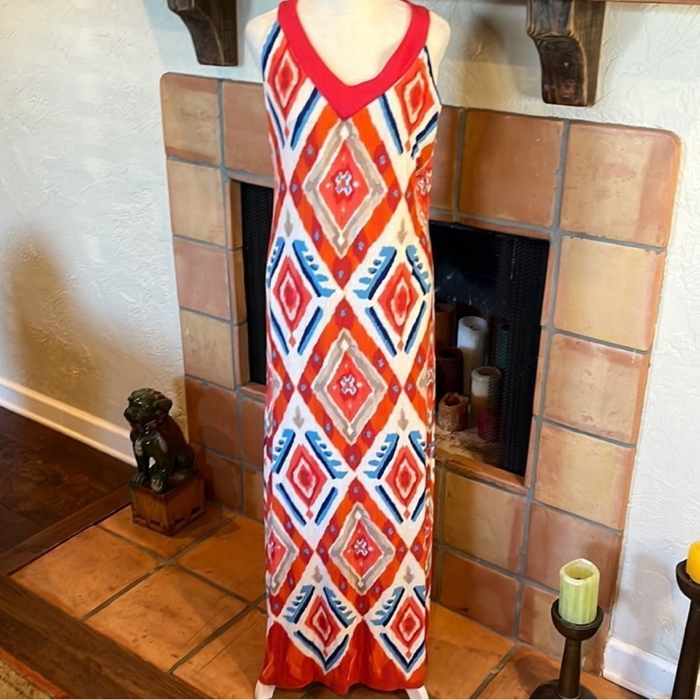 Chicos Colorful Maxi Dress size 2 (chicos sz2) avg size 10/12.